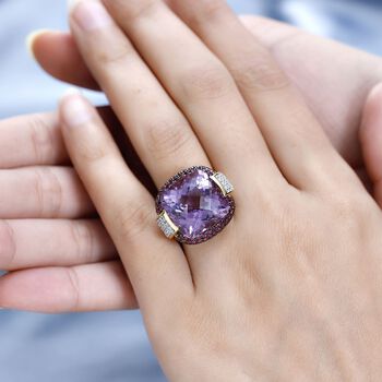 AAA Rose De France Amethyst, Rhodolith Granat und Zirkon-Ring - 20,61 ct.