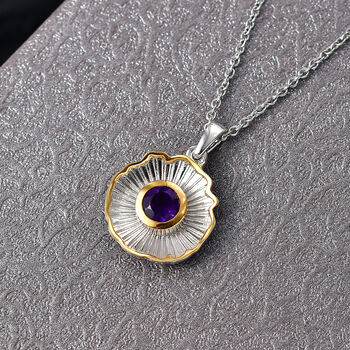 EverTrue afrikanischer Amethyst Anh&auml;nger mit 50cm Kette - 0,70 ct.