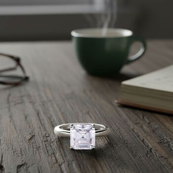 RADIANTA GRA zertifiziert Moissanit (D-VVS) Ring 925 Silber rhodiniert (Gr&ouml;&szlig;e 18.00) ca. 3.00 ct