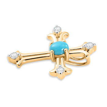D'Joy AA Sleeping Beauty T&uuml;rkis und Zirkon Anh&auml;nger - 0,32 ct.