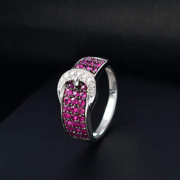 Montepuez-Rubin Ring 925 Silber rhodiniert (Gr&ouml;&szlig;e 17.00) ca. 1,26 ct
