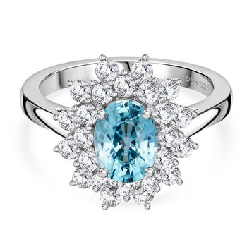 D'Joy AA blauer und wei&szlig;er Zirkon Ring - 3,25 ct.