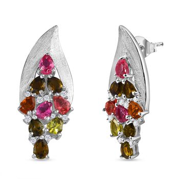 Multi-Turmalin und Zirkon Ohrringe - 2,89 ct.