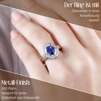 RHAPSODY AAAA Tansanit und VS EF Diamant Ring in 950 Platin - 2,26 ct.