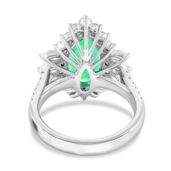 Chairman's Vault Collection - zertifiziert und gepr&uuml;ft RHAPSODY AAAA Kagem sambischer Smaragd und VS-EF Diamant Ring in 950 Platin - 5,26 ct.