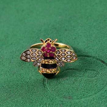 GP Trionfo Kollektion- Gelber, rosa, blauer Saphir und Zirkon Ring - 0,68 ct.