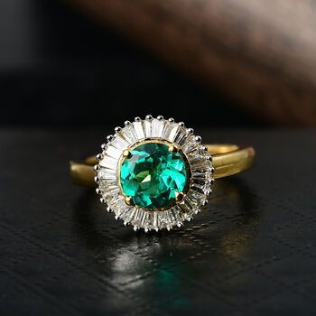 LUXURIANT AAA Labor kolumbianischer Smaragd und Labor Diamant Ring - 1,54 ct.