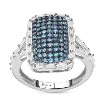 Blauer und wei&szlig;er Diamant-Ring - 1 ct.