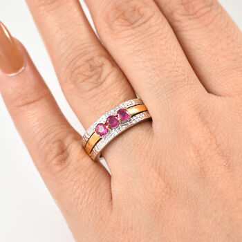 Zweifarbiger afrikanischer Rubin Ring - 0,82 ct.