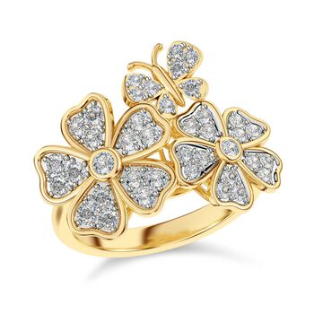 LUXURIANT SI-GH Labor Diamant floraler Ring - 1 ct.