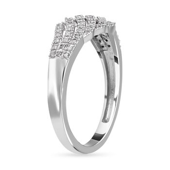 Wei&szlig;er Diamant Ring, 925 Silber platiniert (Gr&ouml;&szlig;e 20.00) ca. 0.33 ct