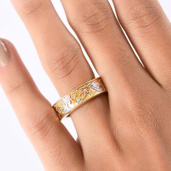 GP Italienische Garten Kollektion - Tricolor Ring 925 Silber Rhodiniert und 750 Gelbgold Vermeil (Gr&ouml;&szlig;e 17.00)