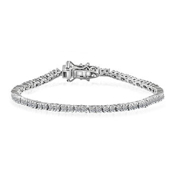 LUXURIANT SGL zertifiziertes VS-EF Labor Diamant Armband in 585 Wei&szlig;gold, 19 cm - 5 ct.