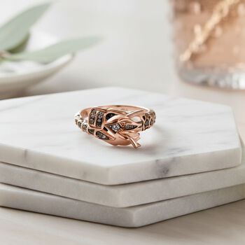 GP Trionfo Kollektion - Kanchanaburi Blauer Saphir, Nat&uuml;rlicher Champagner Diamant Ring 925 Silber 750 Ros&eacute;gold Vermeil (Gr&ouml;&szlig;e 17.00) ca. 0.25 ct