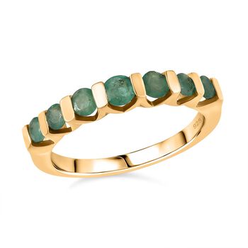 Kagem Sambischer Smaragd Ring 925 Silber vergoldet (Gr&ouml;&szlig;e 20.00) ca. 0,70 ct