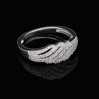 Wei&szlig;er Diamant Ring, 925 Silber platiniert (Gr&ouml;&szlig;e 20.00) ca. 0.33 ct