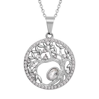 Wei&szlig;er Kristall-Anh&auml;nger mit Kette - 2,60 ct.