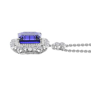 Chairman's Vault Collection - zertifiziert und gepr&uuml;ft RHAPSODY AAAA Tansanit und VS-EF Diamant Anh&auml;nger mit 45cm Kette in 950 Platin - 27,39 ct.