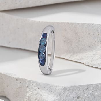 Blauer Diamant-Trilogie-Ring - 0,50 ct.