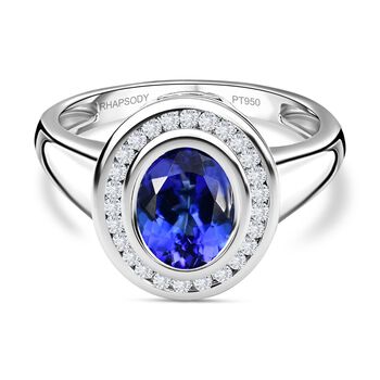 RHAPSODY AAAA Tansanit und VS EF Diamant Ring in 950 Platin - 2,26 ct.
