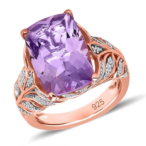 Rose De France Amethyst und Zirkon-Ring - 6,42 ct. image number 4