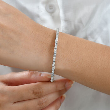 LUXURIANT SGL zertifizierter SI-GH Labor Diamant 19cm Armreif, 925 Silber rhodiniert - 5 ct.