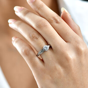 LUXURIANT SI-GH Labor Diamant Spinning Ring, 925 Silber rhodiniert - 0,50 ct.