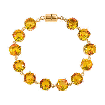 D'Joy Sphaleros Quarz Armband ca. 19 cm 925 Silber 750 Gelbgold Vermeil ca. 52.97 ct