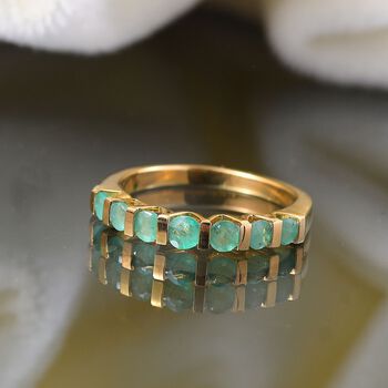 Kagem Sambischer Smaragd Ring 925 Silber vergoldet (Gr&ouml;&szlig;e 20.00) ca. 0,70 ct