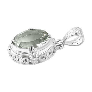 D'Joy AA Prasiolith (16x12mm) Anh&auml;nger 925 Silber ca. 8.90 ct