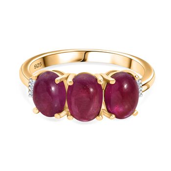 AA Afrikanischer Rubin und Diamant Ring - 4,24 ct.