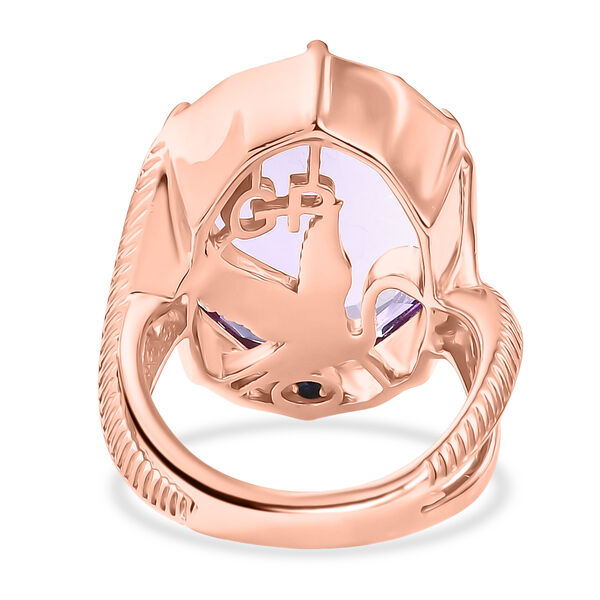GP - AA Rose De France Amethyst, Kanchanaburi Blauer Saphir Ring 925 Silber 750 Ros&eacute;gold vermeil (Gr&ouml;&szlig;e 17.00) ca. 17,36 ct image number 7