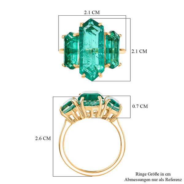 D&rsquo;Joy Smaragd Triplett Quarz Ring - 11,11 ct. image number 6