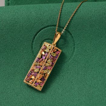 GP Italian Garden Kollektion - AA Multi-Edelstein und blauer Saphir Anh&auml;nger mit 50cm Kette - 3 ct.