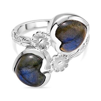 D'Joy AA Labradorit Ring 925 Silber (Gr&ouml;&szlig;e 17.00) ca. 5,66 ct