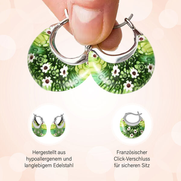 3er-Set Murano-Stil Huggie-Ohrringe image number 22