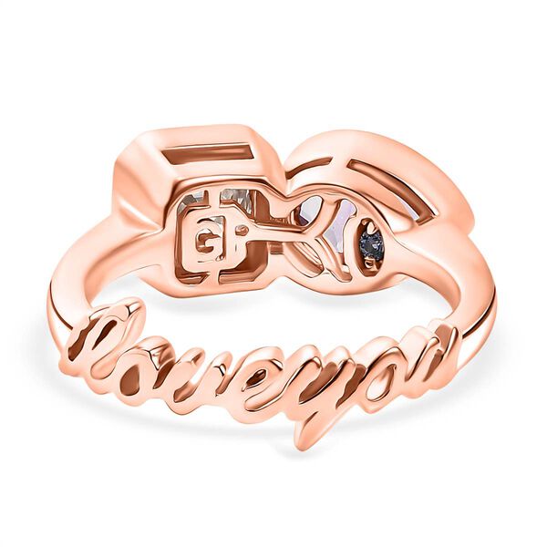 GP Amore Kollektion - Moissanit, Rose De France Amethyst Ring 925 Silber 750 Ros&eacute;gold Vermeil (Gr&ouml;&szlig;e 17.00) ca. 2.20 ct image number 5