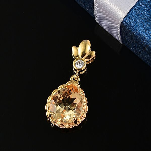 Citrin und wei&szlig;er Zirkon Anh&auml;nger - 2,94 ct. image number 1