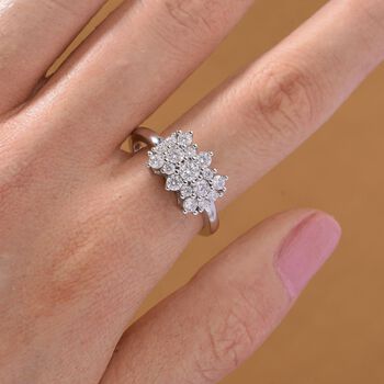 RADIANTA GRA zertifiziert Moissanit (D-VVS) Ring 925 Silber rhodiniert (Gr&ouml;&szlig;e 16.00) ca. 1.07 ct