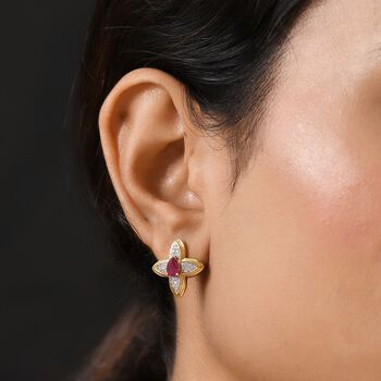 D'Joy Afrikanische Rubin und Zirkon Ohrringe - 2,48 ct.