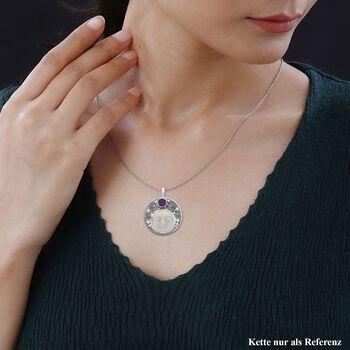 Sajen Silver- Perlmutt und Ilakaka rosa Saphir Anh&auml;nger - 12,97 ct.
