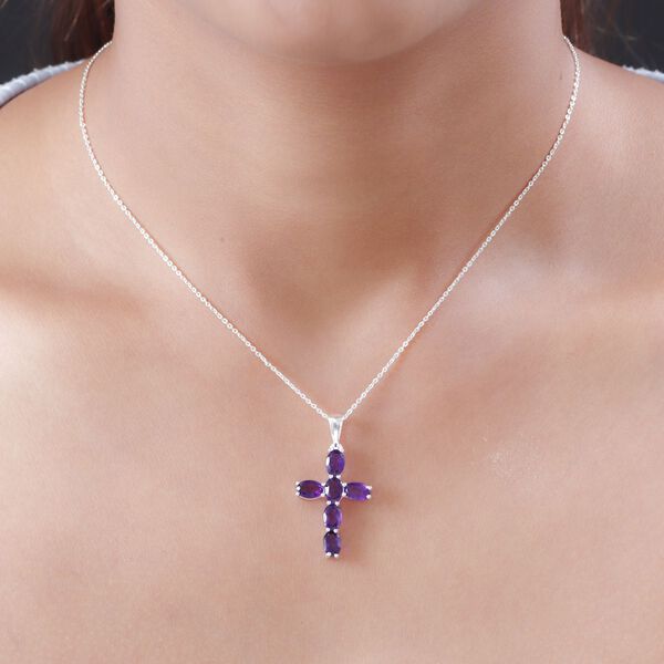 Afrikanischer Amethyst Kreuz-Anh&auml;nger - 2,70 ct. image number 2