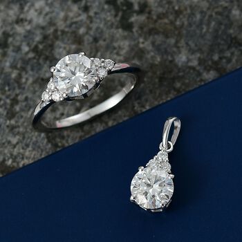 D'Joy Moissanit Schmuckset. 925 Silber vergoldet - 2,67 ct.