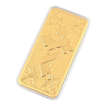 999er Goldfolie, Biblisches Kreuzmotiv, 100mg, 16x7,6x0,7cm