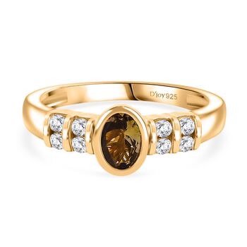 D'Joy AA nat&uuml;rlicher, goldener Tansanit und Zirkon Ring - 0,79 ct.
