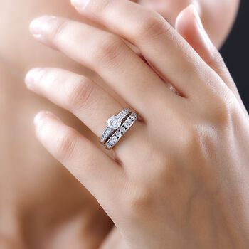 Funkelnde K&ouml;nigin- 2er-Set Moissanit Ringe- 1,38 ct.