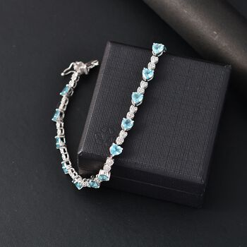 GP Amore Kollektion - AA Blauer Apatit, Kanchanaburi Blauer Saphir Armband ca. 18.5 cm 925 Silber rhodiniert ca. 8.71 ct