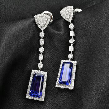 Chairman's Vault Collection - zertifiziert und gepr&uuml;ft RHAPSODY AAAA Tansanit und VS-EF Diamant Ohrringe in 950 Platin - 16,06 ct.