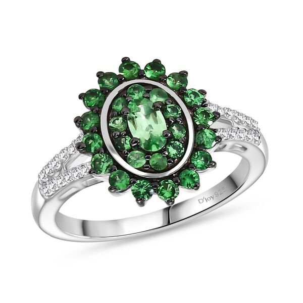 D'Joy AA Tsavorite Granat und Zirkon Ring und Anh&auml;nger mit 50cm Kette image number 11