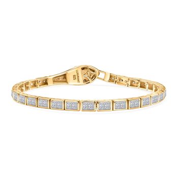 LUXURIANT SI-GH wei&szlig;es Labor Diamant und blaues Labor Diamant 19cm Armband - 1,97 ct.